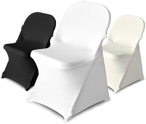 BIGTONE 50 Pcs Beige Chair Covers for Weddings and Events