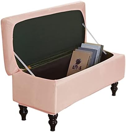 Velvet Folding Storage Bench Cover for Living Room