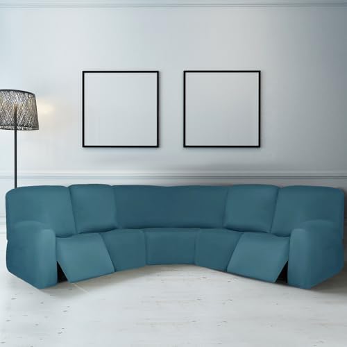 Peryiter 7 Pcs L Shape Sectional Recliner Sofa Covers Set