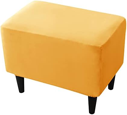 CONRUSER Velvet Ottoman Cover for Living Room Stool