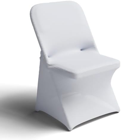 100 PCS White Folding Chair Covers for Events 1