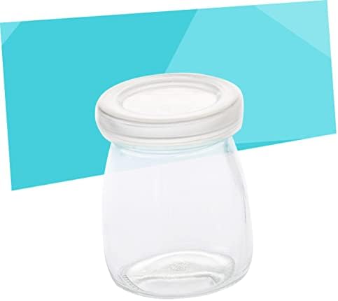 PRETYZOOM 10pcs Glass Pudding Jars with Lids for Party Favors