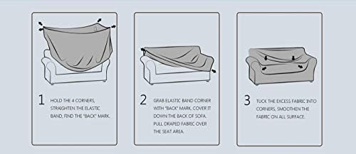 Fancy Linen 3pc Slipcover Set - Solid Black