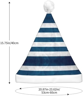 Greek Flag Print Christmas Hat with LED Lights