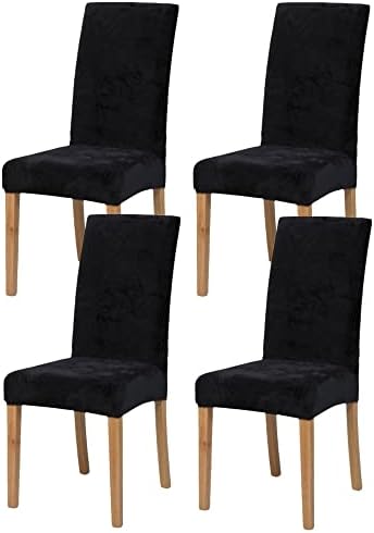Velvet Chair Covers Set of 4 for Dining Room and Kitchen