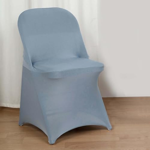 Efavormart 10pcs Stretchy Spandex Dining Chair Cover Dusty Blue