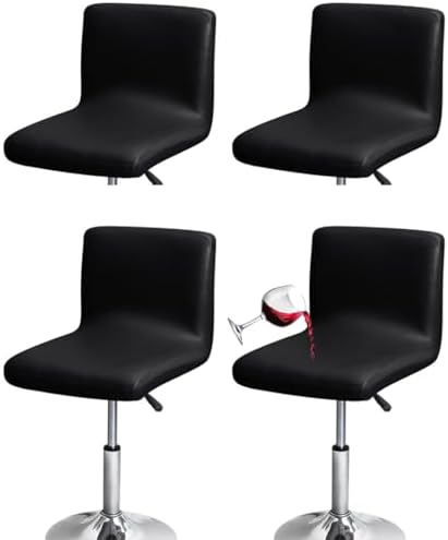 Waterproof Bar Stool Cover Set of 4 Black for Kitchen