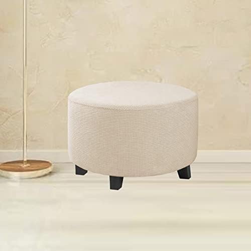 ZIKY Round Ottoman Slipcover Beige XL