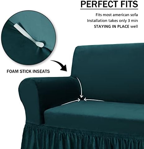 NICEEC Sofa Cover Dark Teal 1-Piece Slipcover