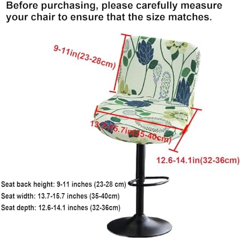 CiauCh Bar Stools Cover with Square Back and Round Seat 1