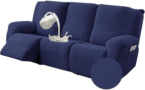 Genina Waterproof Recliner Sofa Cover 3 Seat Navy Blue