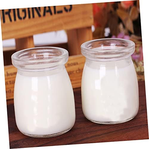 PRETYZOOM 5pcs Pudding Bottles with Lids for Party Favors
