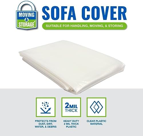 Moving Storage Premium Extra Large 2 MIL Clear Plastic Sofa Cover 1