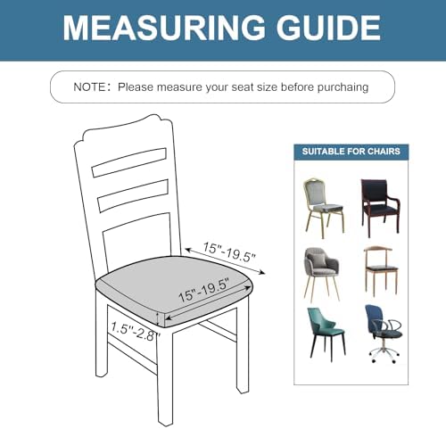Genina Waterproof Dining Chair Covers 6 PCS