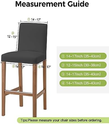 Sage Green Bar Stool Covers Set of 4 - Farmhouse Style Dining Chair Slipcovers