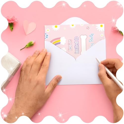 Marspark 30 Pack Birthday Invitations with Envelope and Stickers