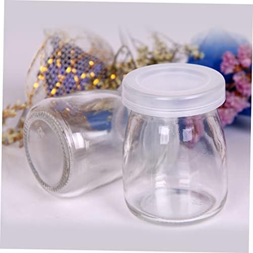 PRETYZOOM 10pcs Glass Pudding Jars with Lids for Party Favors