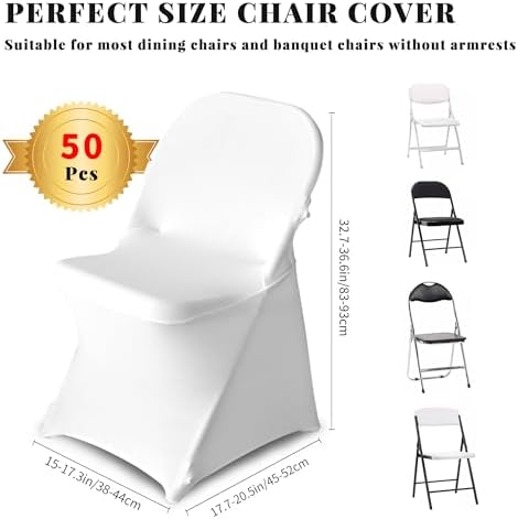 BIGTONE 50 Pcs Beige Chair Covers for Weddings and Events