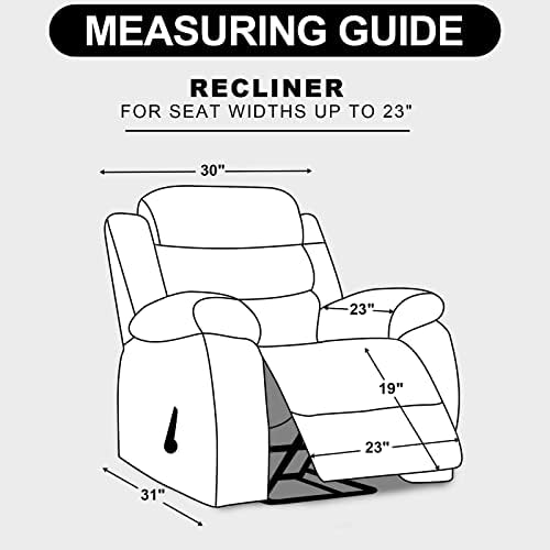 Deeky Recliner Chair Covers for Small Recliners Gray Light Gray