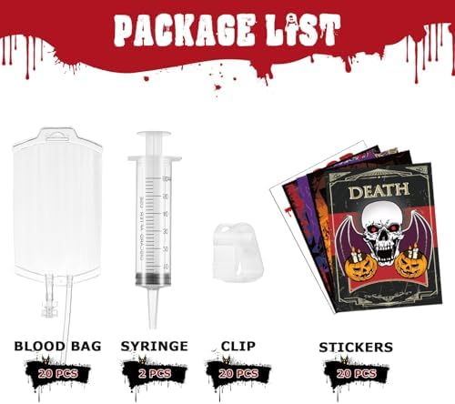 Cabilock 20 Pack Halloween Blood Drink Pouches