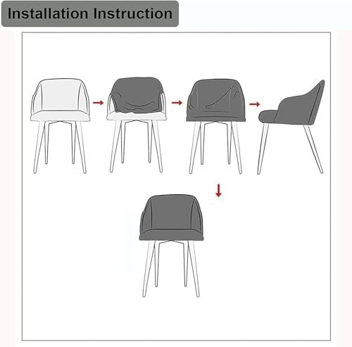 Set of 4 Curved Bar Stool Slipcovers with Backs and Arms