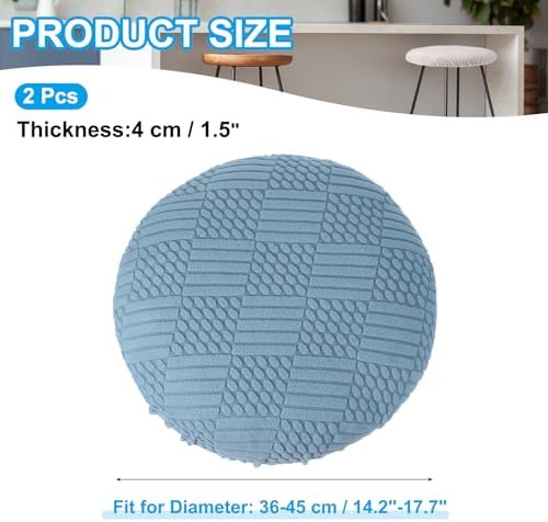 PATIKIL Dark Blue Round Bar Stool Covers 2 Pcs