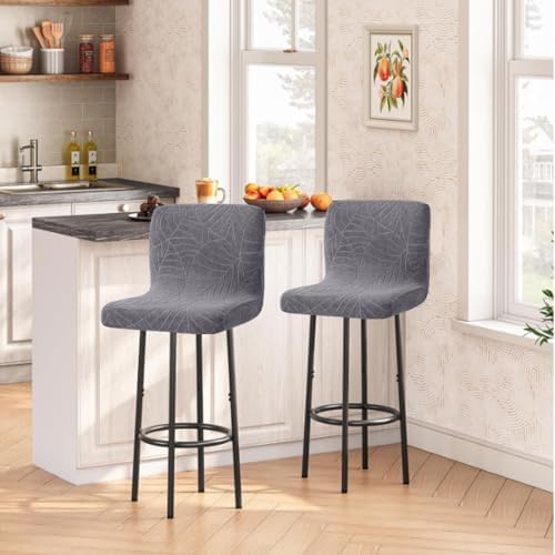 Dark Gray Bar Stool Covers 4 Pack for Counter Height Stools