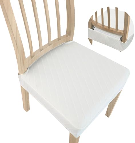 Dining Chair Covers Set of 2 Stretch Jacquard Seat Covers with Zipper