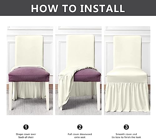Molasofa Chair Covers Set of 2 Stretch Slipcovers with Skirt