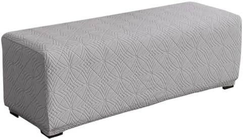 Levoberg Stretch Storage Ottoman Cover Light Gray
