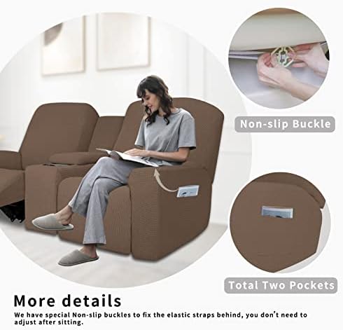 Easy-Going 1 Piece Stretch Reclining Loveseat Cover with Console