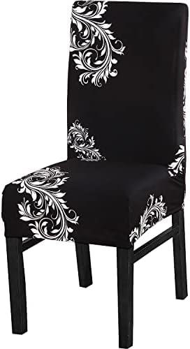 Dining Chair Covers Set of 4 Stretch Slipcovers Black Wing High Back