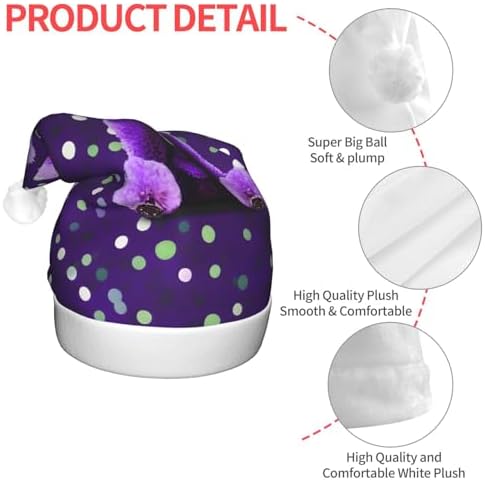Purple Poodle Polka Dots Christmas Hat with LED Lights