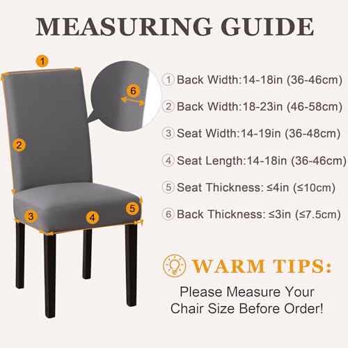 Sufdari Dining Chair Covers Set of 6 Gray