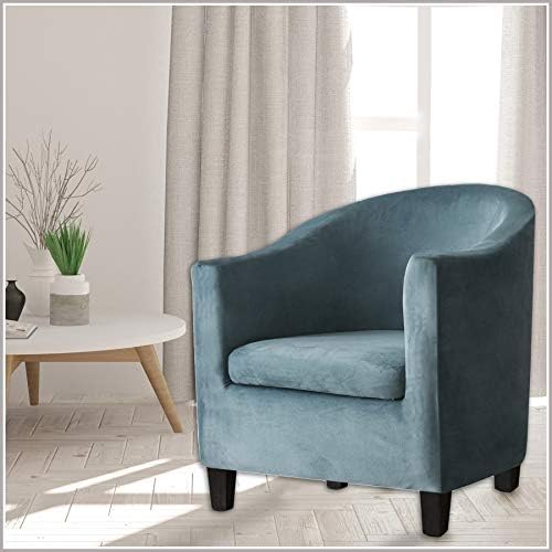 2 Piece Velvet Tub Chair Covers - Spandex Slipcovers for Armchairs 1