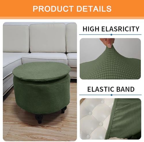 Lussenwert Round Ottoman Slipcover Footstool Cover