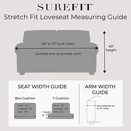 SureFit Form Fit Stretch Loveseat Slipcover - Ivory One Piece