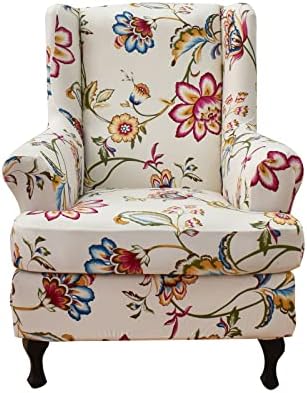 CRFATOP 2 Piece Stretch Wingback Chair Covers