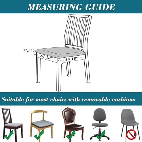 HFCNMY Stretch Waterproof Dining Chair Seat Covers Set of 4