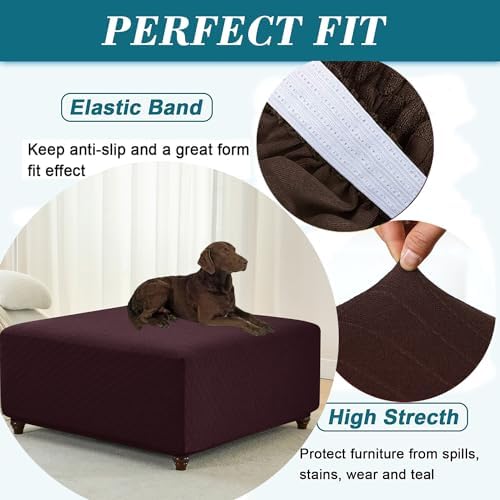 HFCNMY Stretch Knitted Ottoman Slipcover - Medium