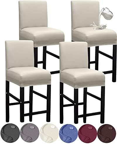 HFCNMY Stretch Waterproof Bar Stool Covers 4 Pack