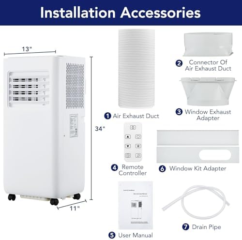 10000 BTU Portable AC with Remote 3-in-1 Unit