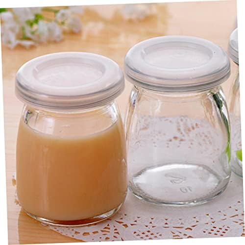 PRETYZOOM 10pcs Glass Pudding Jars with Lids for Party Favors
