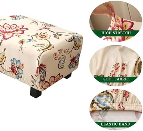 Lovehogue Printed Ottoman Chair Cover with Elastic Bottom