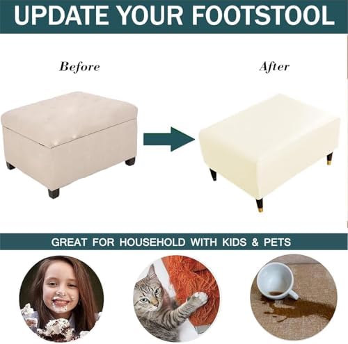 Waterproof PU Stool Cover for Rectangular Ottoman