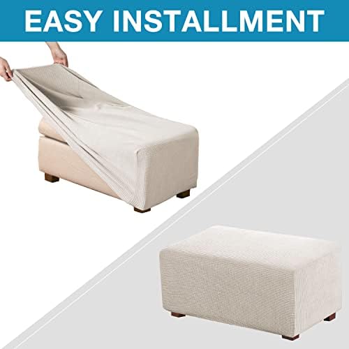 Flamingo P Stretch Fabric Ottoman Slipcovers 1