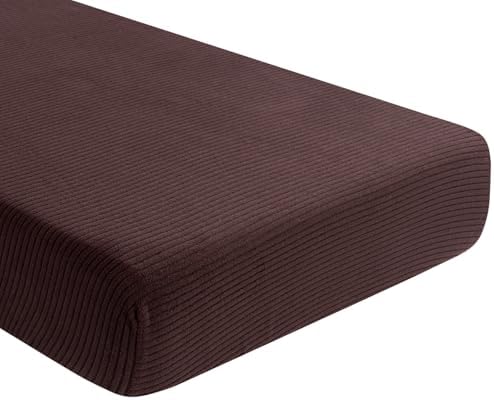 SearchI Stretch Jacquard Sofa Cushion Covers Medium Reddish Brown