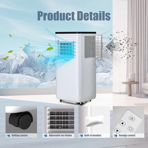 PhiloDeco 10000 BTU Portable AC Unit 400 Sq Ft With Remote Control
