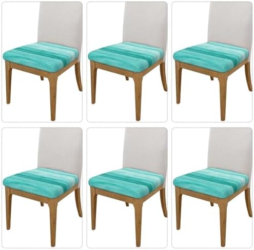 Teal Turquoise Stretchable Dining Chair Cover for 4 Seats