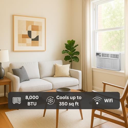 Vtronix Classic America 8000 BTU Window Air Conditioner - Cool Only White WiFi Enabled